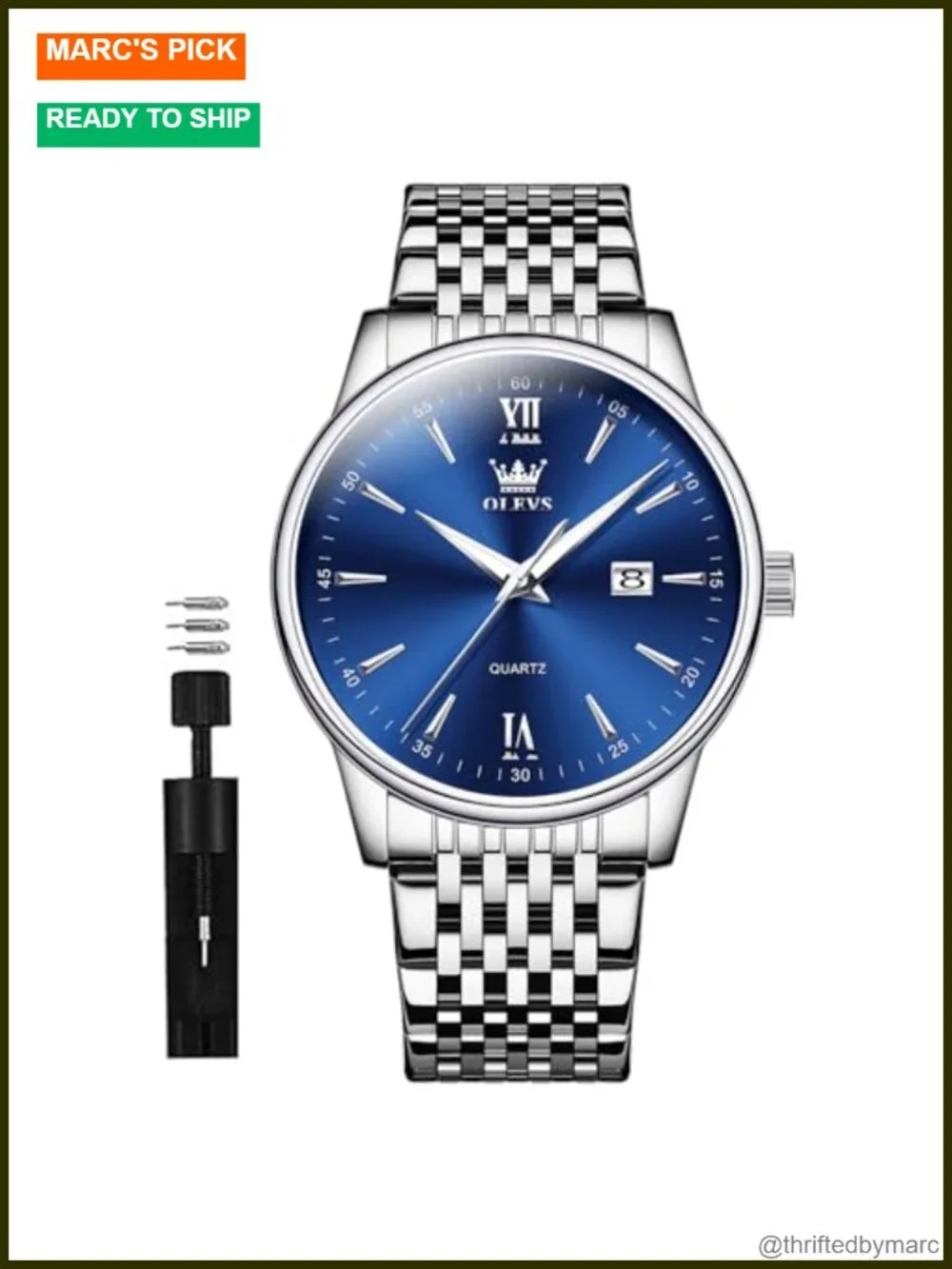 Mens Classic Luxury Waterproof Quartz Stainless Steel Dress Watch